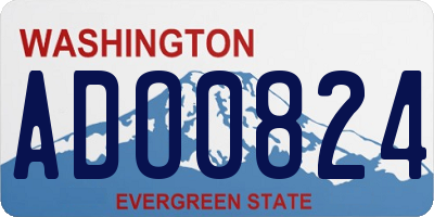 WA license plate ADO0824