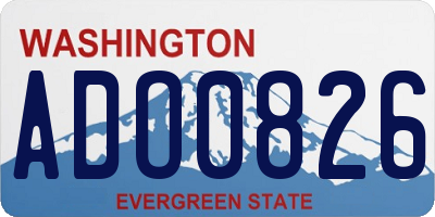 WA license plate ADO0826