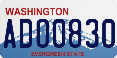 WA license plate ADO0830