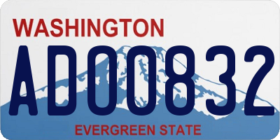 WA license plate ADO0832