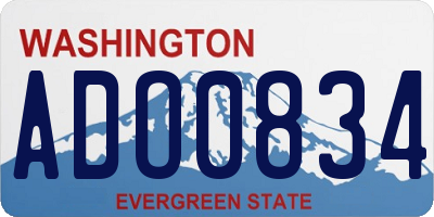 WA license plate ADO0834