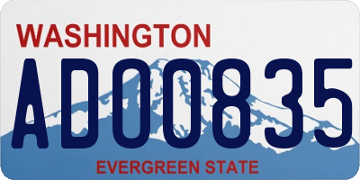 WA license plate ADO0835