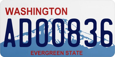 WA license plate ADO0836
