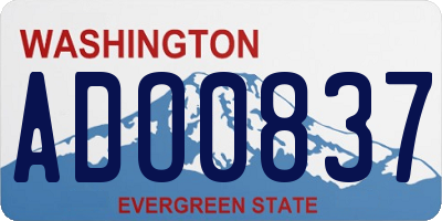 WA license plate ADO0837