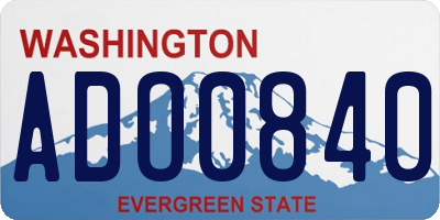 WA license plate ADO0840
