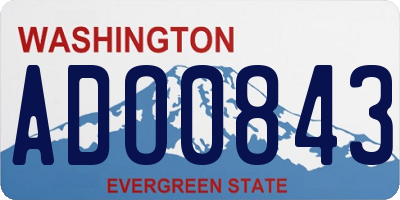 WA license plate ADO0843