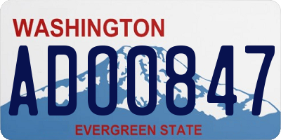 WA license plate ADO0847