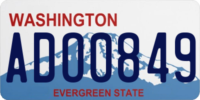 WA license plate ADO0849