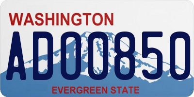 WA license plate ADO0850
