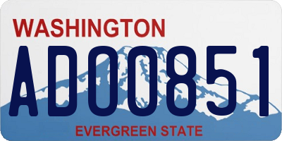 WA license plate ADO0851