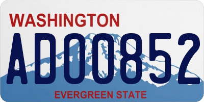 WA license plate ADO0852