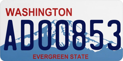 WA license plate ADO0853