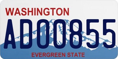 WA license plate ADO0855