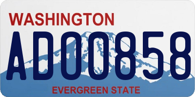 WA license plate ADO0858