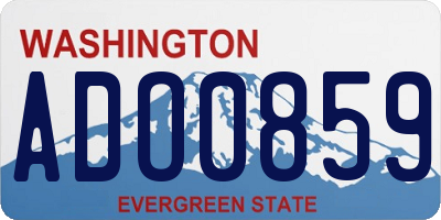 WA license plate ADO0859
