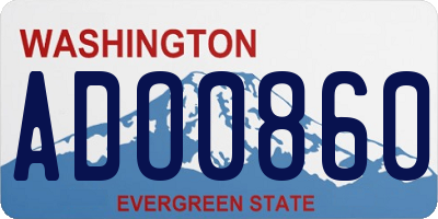 WA license plate ADO0860