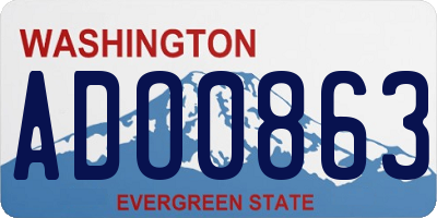 WA license plate ADO0863