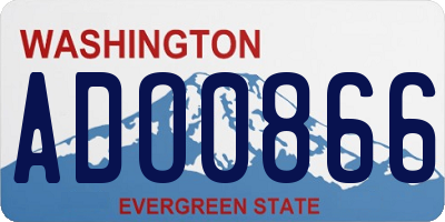 WA license plate ADO0866
