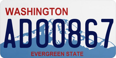 WA license plate ADO0867