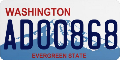WA license plate ADO0868