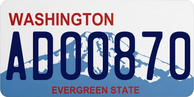 WA license plate ADO0870