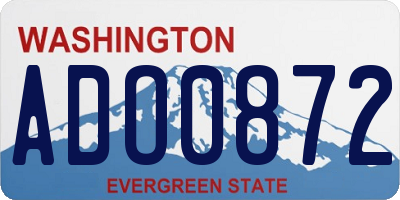 WA license plate ADO0872