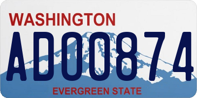 WA license plate ADO0874
