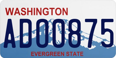WA license plate ADO0875