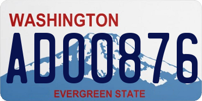 WA license plate ADO0876