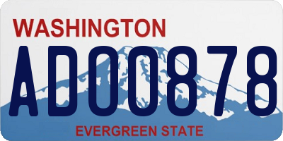 WA license plate ADO0878
