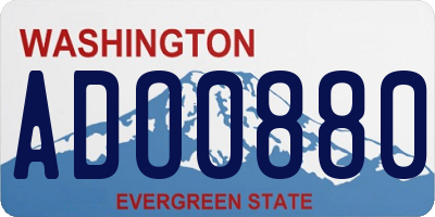 WA license plate ADO0880