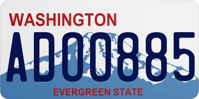 WA license plate ADO0885