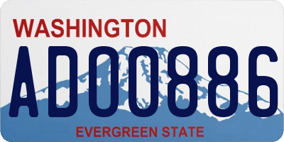 WA license plate ADO0886