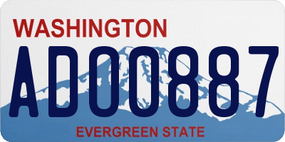 WA license plate ADO0887