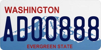 WA license plate ADO0888