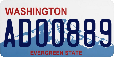 WA license plate ADO0889