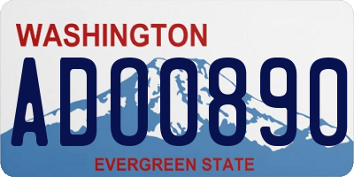 WA license plate ADO0890