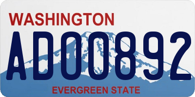 WA license plate ADO0892