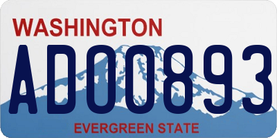 WA license plate ADO0893