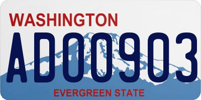 WA license plate ADO0903