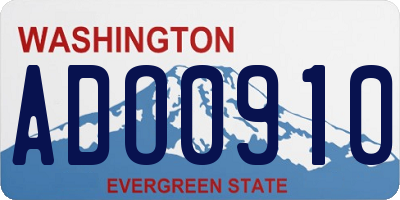 WA license plate ADO0910