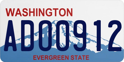 WA license plate ADO0912