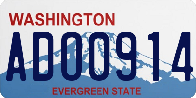 WA license plate ADO0914