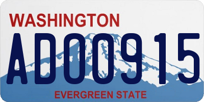 WA license plate ADO0915