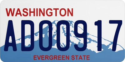 WA license plate ADO0917