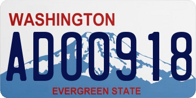 WA license plate ADO0918