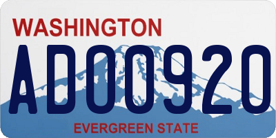 WA license plate ADO0920