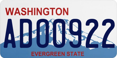 WA license plate ADO0922