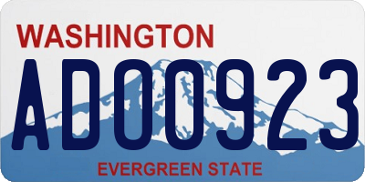 WA license plate ADO0923