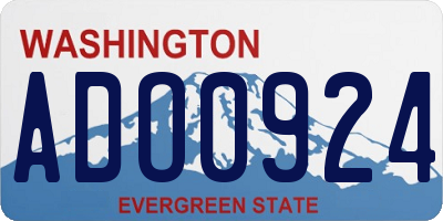 WA license plate ADO0924